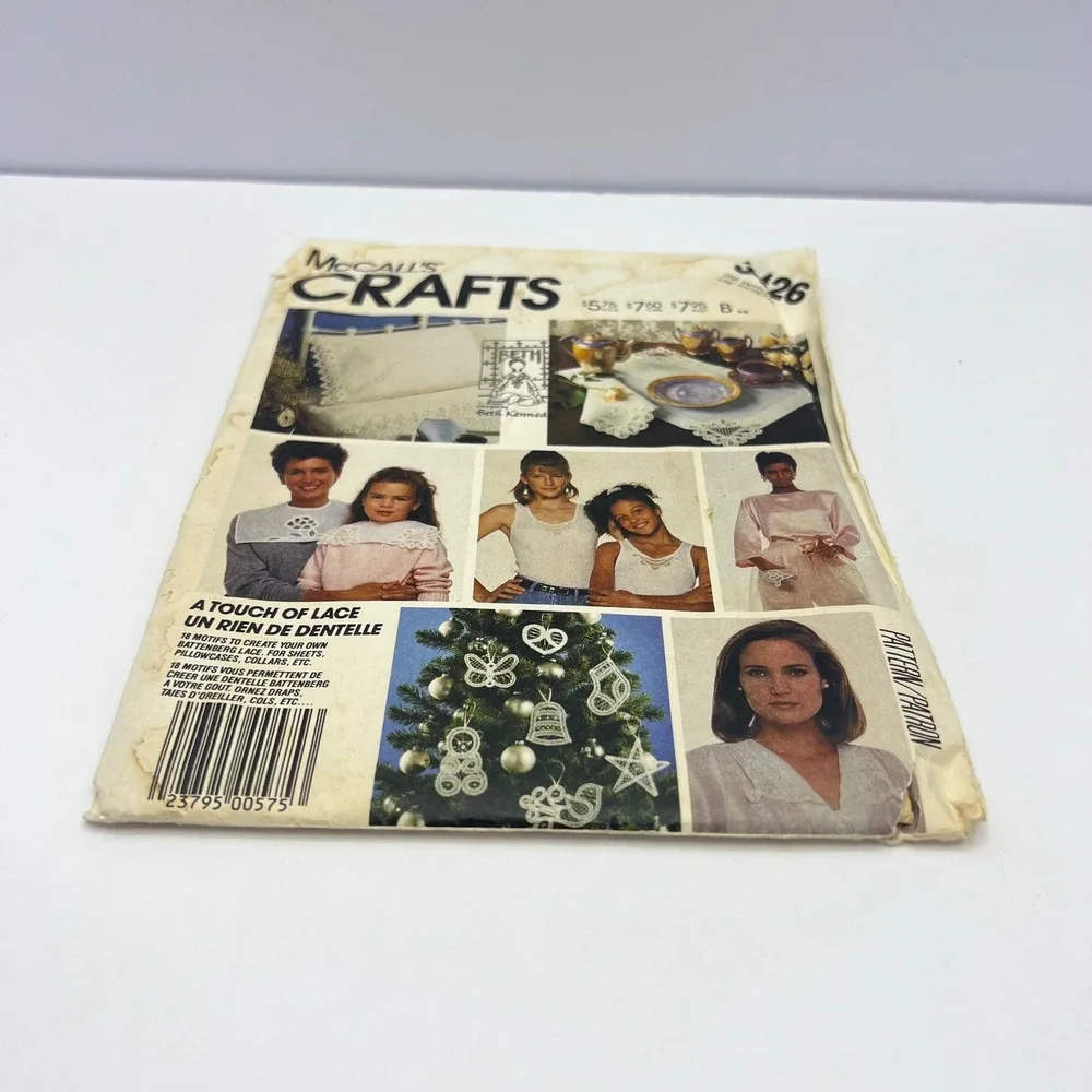 Vintage McCall's Battenberg Lace Craft Pattern 3426 Sewing DIY Decor Holiday